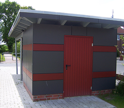 Carport mit Eternitplatten farbig